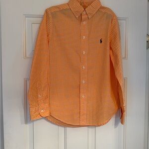 Ralph Lauren Kids Orange Checkered Button Down Shirt